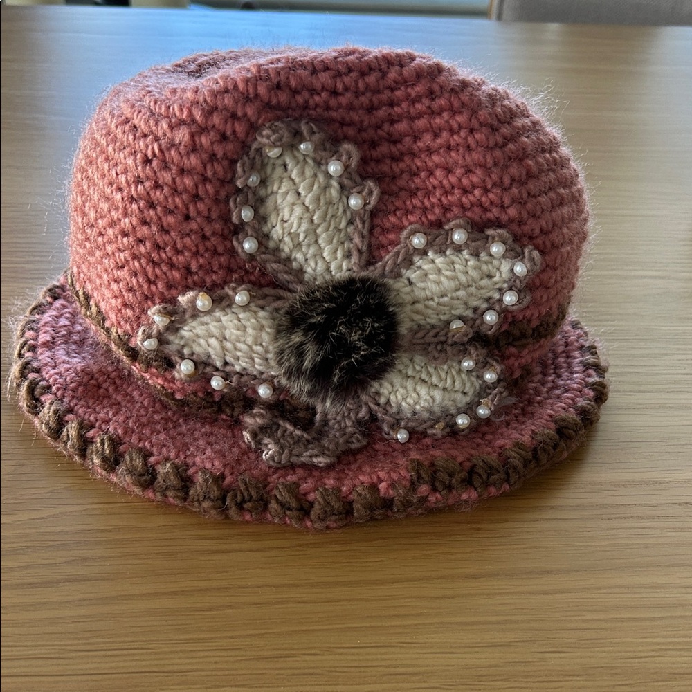 Crocheted cloche hat